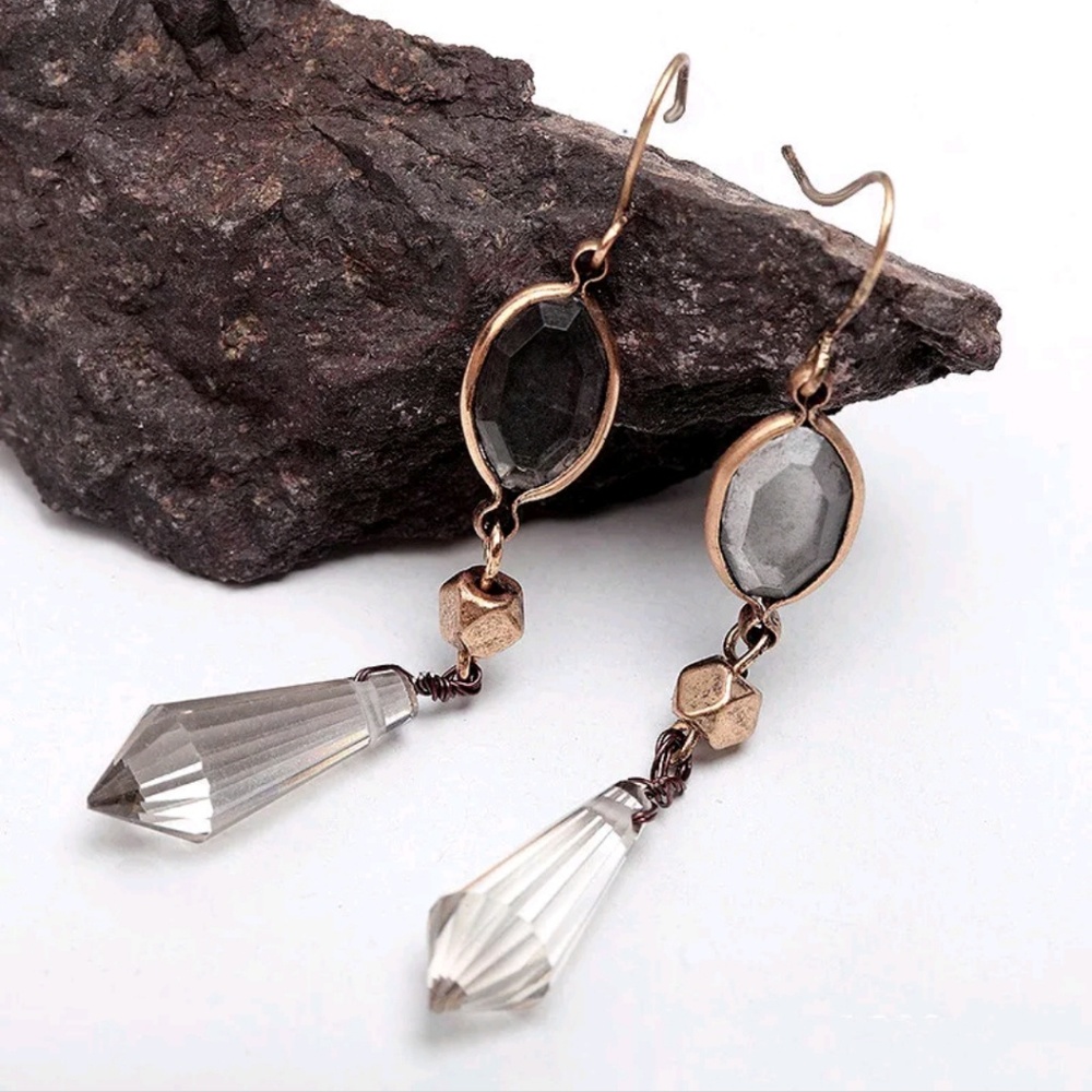 BOHO Glass Dangle Drop Earrings Handmade